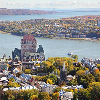 Scenic aerial view of Quebec, Eastern Canada
