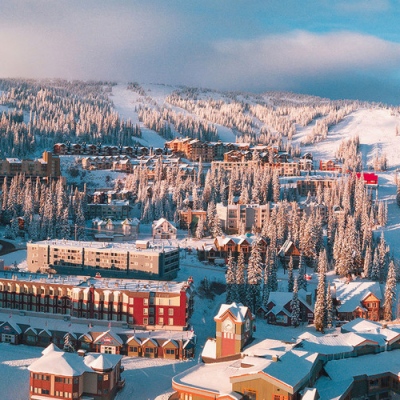 A snowy village in BC